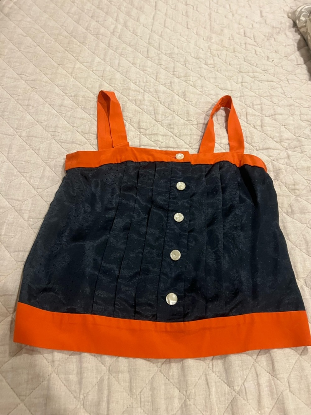 Marc Jacobs Black Silk Tank with Rust Trim - Picture 2 of 7